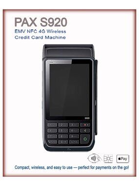 PAX S920 4G Wireless Credit Card Terminal – Wells 350 Encrypted
